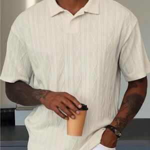 Manfinity Homme Men's Summer Solid Color Short Sleeve Casual Commuting Polo